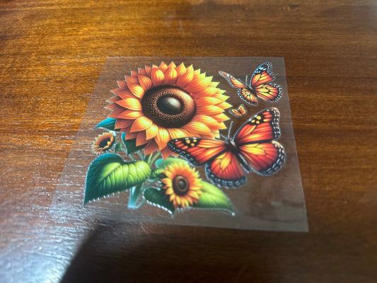 Butterfly and sunflower