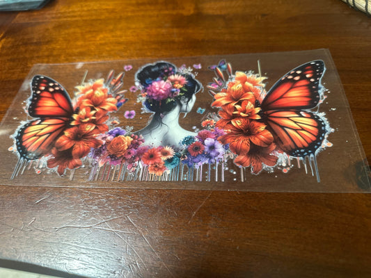 Lady and butterfly
