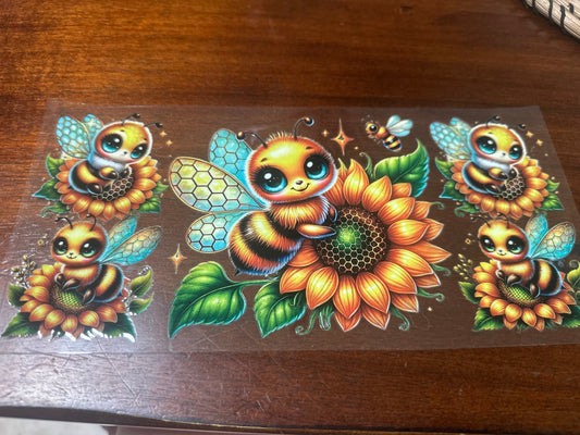 Bee with sunflowers