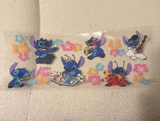 Playing stitch with flowers