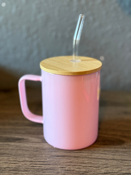 Glass Pink Mug