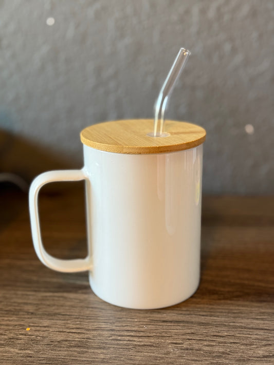 White Glass Mug