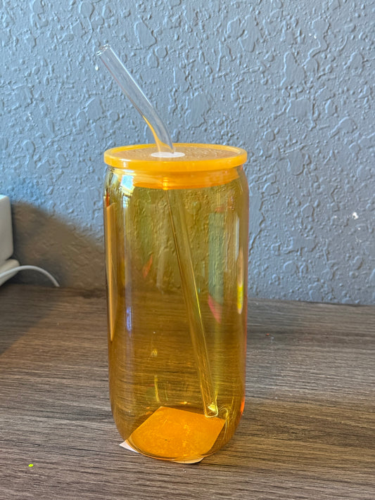 Yellow Glass 16oz Cup