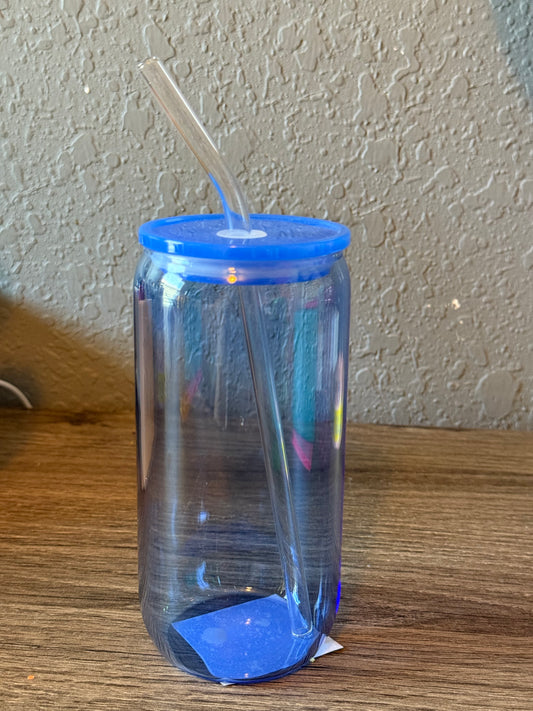 Blue Glass 16oz Cup