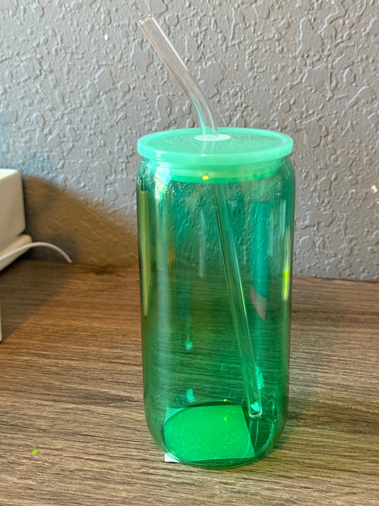 Green Glass 16oz Cup
